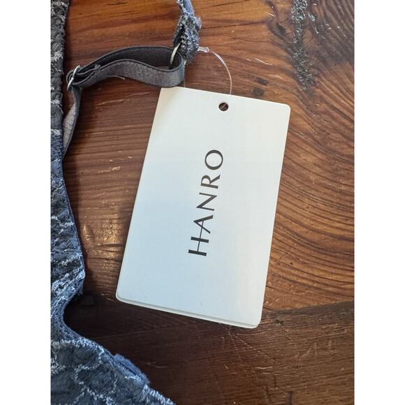 Hanro Moments 1467 Underwire Bra Size 34D pigeon Blue/gray NWT $160 - Picture 2 of 12
